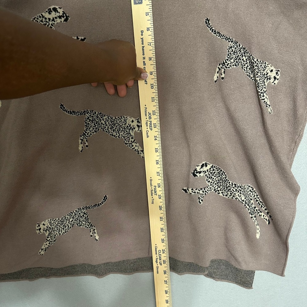 Entro Leaping Leopard Oversized Mock Neck Sweater Mauve Taupe Medium - Picture 5 of 6